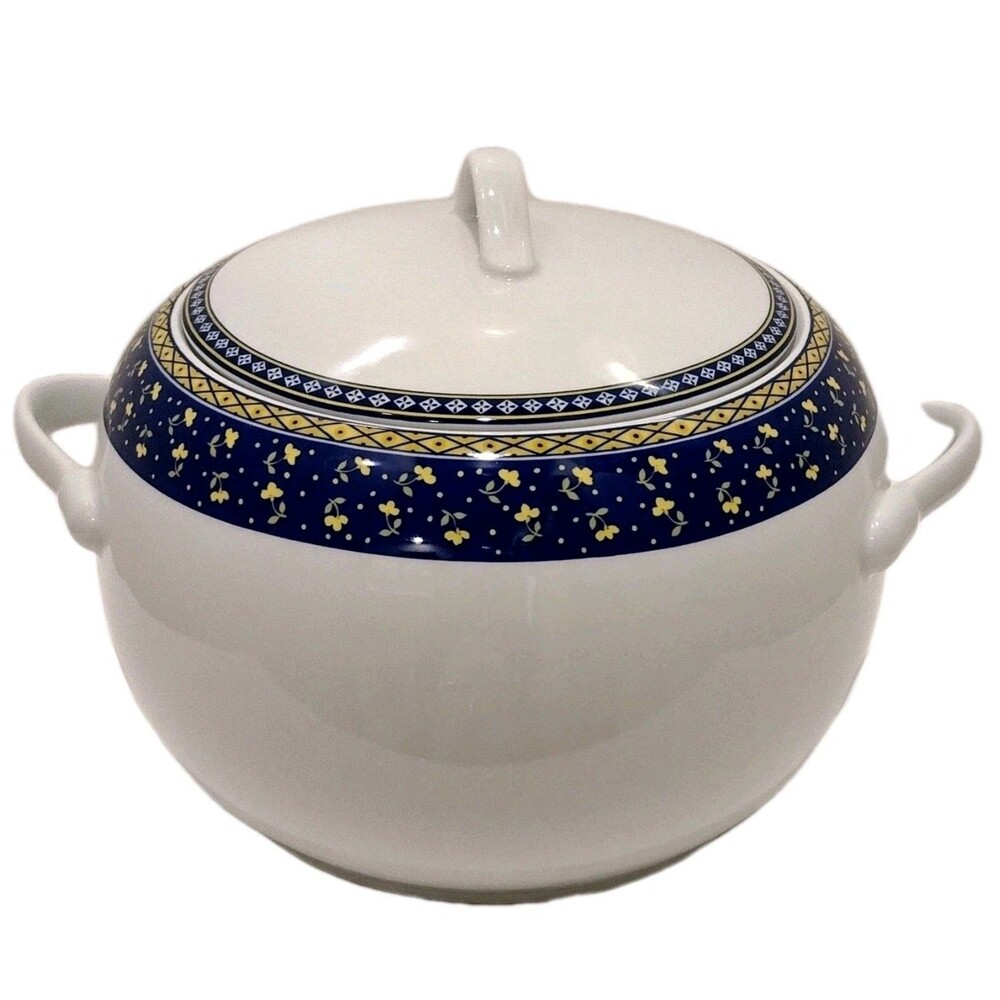 Provenza Progetto Porcellane Tognana Italy Soup Tureen  Blue Yellow White China